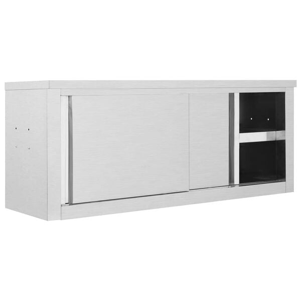 vidaXL Armadio da Cucina ad Ante Scorrevoli 120x40x50cm Acciaio Inox