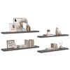 vidaXL Scaffali a Parete 4 pz Grigio Lucido 120x23,5x3,8 cm in MDF