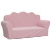 vidaXL Divano per bambini a 2 posti rosa in morbido peluche
