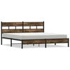 vidaXL Giroletto senza Materaso in Metallo Rovere Fumo 183x213 cm