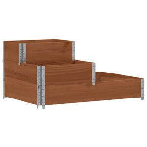 vidaXL Fioriera Rialzata a 3 Livelli Marrone 120x80 cm Legno di Pino