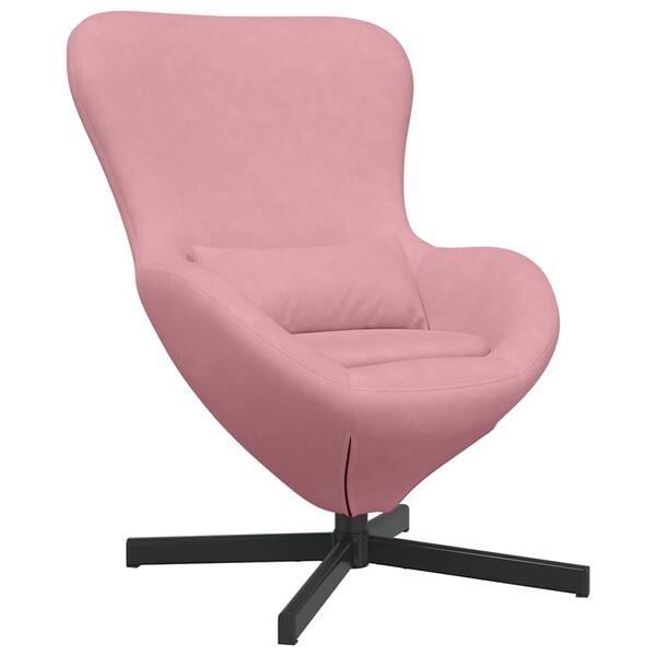 vidaXL Poltrona uovo Rosa 63 x 73 x 90 cm Velluto