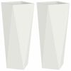 vidaXL Fioriera 2 pcs Bianco 30 x 30 x 75 cm Acciaio