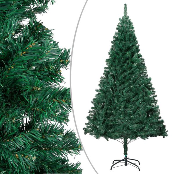 vidaXL Albero di Natale Preilluminato con Palline Verde 240 cm PVC