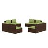 vidaXL Set Divani da Giardino 8 pz con Cuscini in Polyrattan Marrone