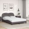 vidaXL Letto Viana con Materasso Grigio 140x200 cm in Similpelle