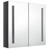 vidaXL Armadietto Bagno con Specchio e LED Grigio Lucido 62x14x60 cm