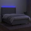 vidaXL Letto a Molle Materasso e LED Grigio Chiaro 140x200 cm Tessuto