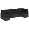 vidaXL Set di divani 7 pz Nero polyrattan