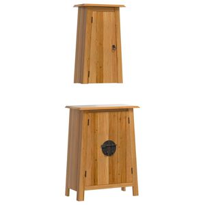 vidaXL Set Mobili da Bagno 2 pz in Legno Massello di Pino