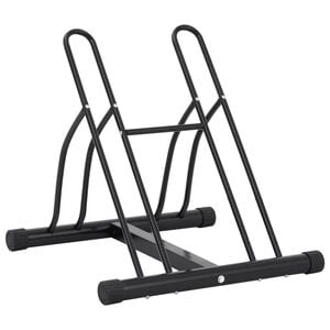 vidaXL Supporto per 2 Bici da Pavimento Autoportante in Acciaio