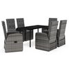 vidaXL Set da Pranzo da Giardino 7 pz con Cuscini Grigio