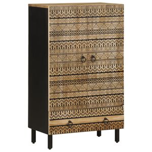 vidaXL Credenza 60x33,5x100 cm in Legno Massello di Mango Grezzo