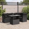 vidaXL Set Divano da Giardino 6 pz con Cuscini Nero in Polyrattan