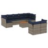 vidaXL Set Divani da Giardino 10 pz con Cuscini Grigio in Polyrattan