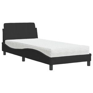 vidaXL Letto con Materasso Dover Nero 80x200 cm in Velluto
