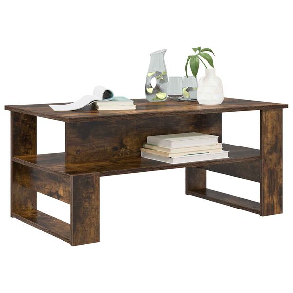 vidaXL Tavolino da salotto Rovere fum&eacute; 90 x 50 x 40 cm