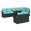 vidaXL Set Divano da Giardino 9 pz Nero Poly Rattan