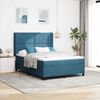 vidaXL Letto con Box Springs LED e Materasso Blu 140 x 190 cm Velluto