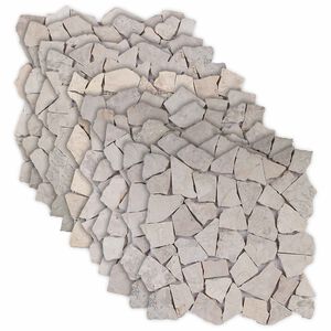 vidaXL Piastrelle Mosaico Crema 30 x 30 cm Marmo