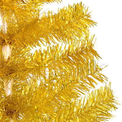 vidaXL Albero di Natale Preilluminato con Supporto Oro 240 cm in PET