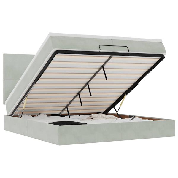 vidaXL Struttura Letto Pouf con Materassi 200x200 cm Velluto