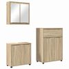 vidaXL Set di mobili per il bagno 3 pz Rovere Sonoma