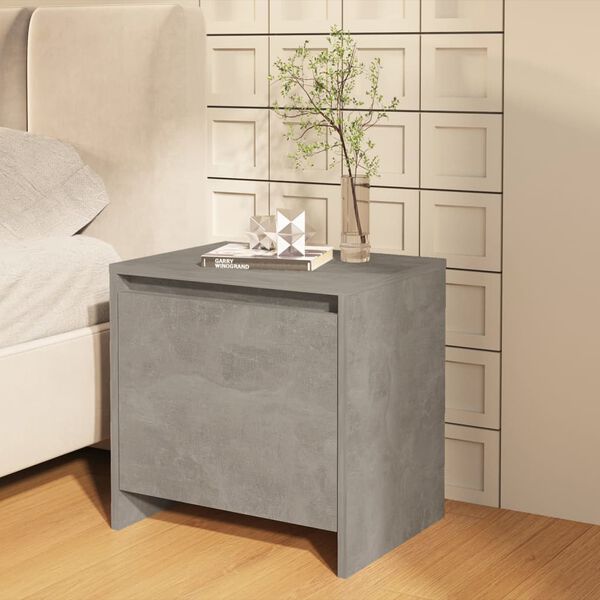 vidaXL Comodini 2 pz Grigio Cemento 45x34x44,5 cm in Truciolato