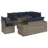 vidaXL Set Divani da Giardino 9 pz con Cuscini Grigio in Polyrattan