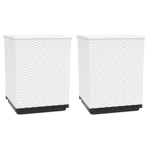 vidaXL Fioriere 2 pz Bianche 30x30x37 cm in Polipropilene