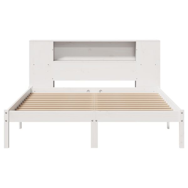 vidaXL Letto Libreria senza Materasso Bianco 160x200 cm Legno di Pino