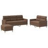 vidaXL Set di Divani 3 pz con Cuscini Marrone in Tessuto