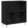vidaXL Mobile porta vinili Rovere Nero 85 x 38 x 89 cm