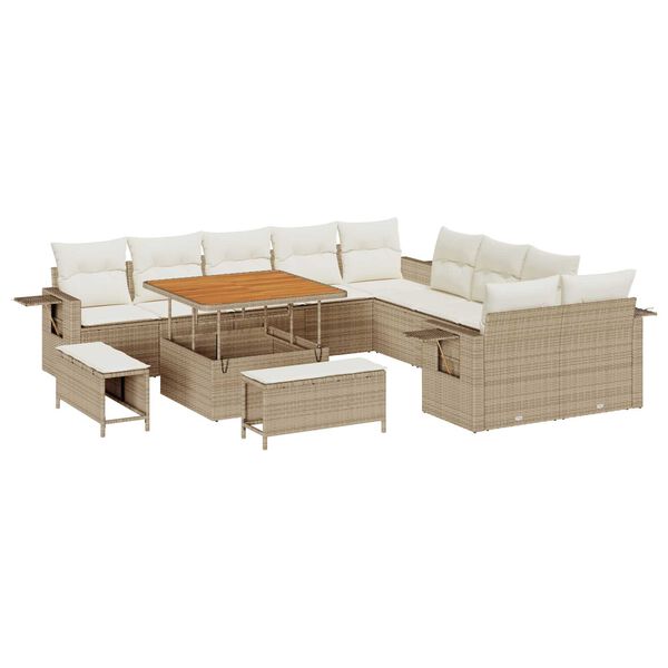 vidaXL Set Divano da Giardino 13 pcs Beige polyrattan