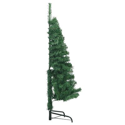 vidaXL Albero di Natale Artificiale ad Angolo con Supporto Verde 150 cm PVC