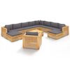 vidaXL Set Divani da Giardino 12 pz con Cuscini Legno Massello di Teak