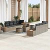 vidaXL Set Divano da Giardino con cuscino 11 pcs Grigio Poly Rattan