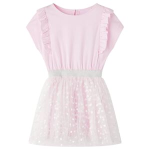 vidaXL Abito da Bambina con Volant Rosa Chiaro 104