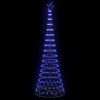 vidaXL Albero di Natale LED con 355 LED Blu 184.5 cm Metallo
