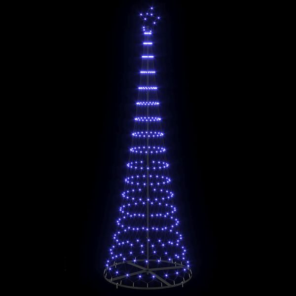 vidaXL Albero di Natale LED con 355 LED Blu 184.5 cm Metallo