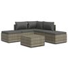 vidaXL Set Divani da Giardino 6 pz con Cuscini in Polyrattan Grigio