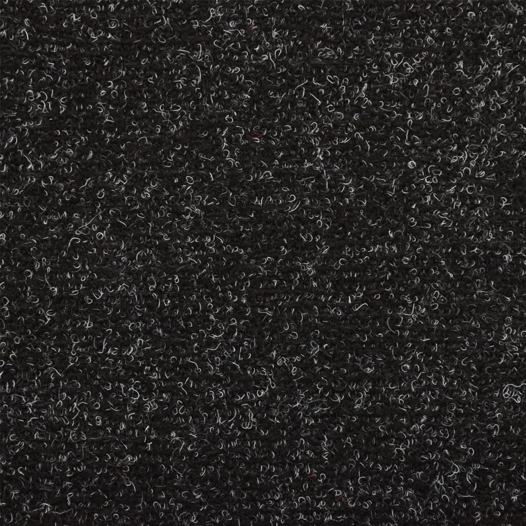 vidaXL Tappetini per Scale Tessuto Agugliato 5 pz 65x25 cm Neri 