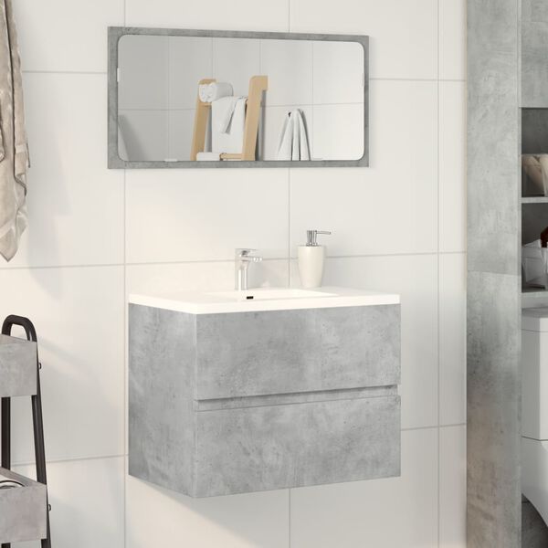 vidaXL Armadietto da Bagno Grigio Cemento 60x38,5x45cm in Truciolato