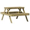 vidaXL Tavolo da Picnic 105x134x75 cm in Legno Impregnato di Pino