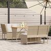 vidaXL Set Divano da Giardino 3 pz con Cuscini Beige in Polyrattan