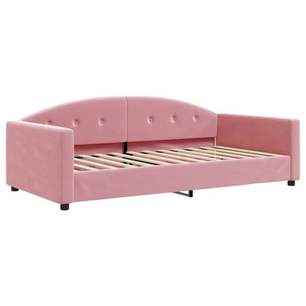 vidaXL Divano Letto con Materasso Rosa 100x200 cm in Velluto