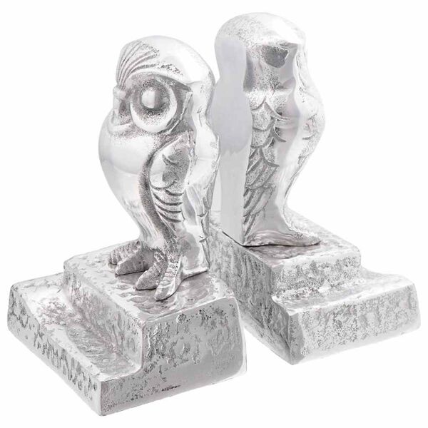 vidaXL Fermalibri 2 pcs Argento 12 x 9 x 19 cm Alluminio