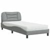 vidaXL Letto con Materasso Hvar Grigio Chiaro 90x200 cm in Tessuto