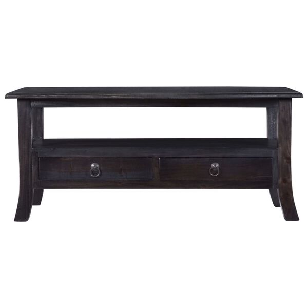 vidaXL Tavolino Salotto Nero 90x50x40 cm in Legno Massello di Mogano