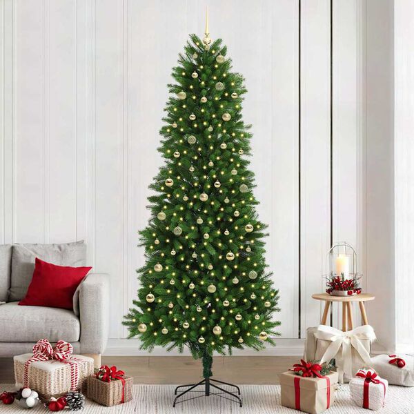 vidaXL Albero di Natale con 300 LED con supporto Verde 240 cm PE